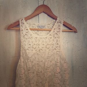 Americana Eagle white lace tank